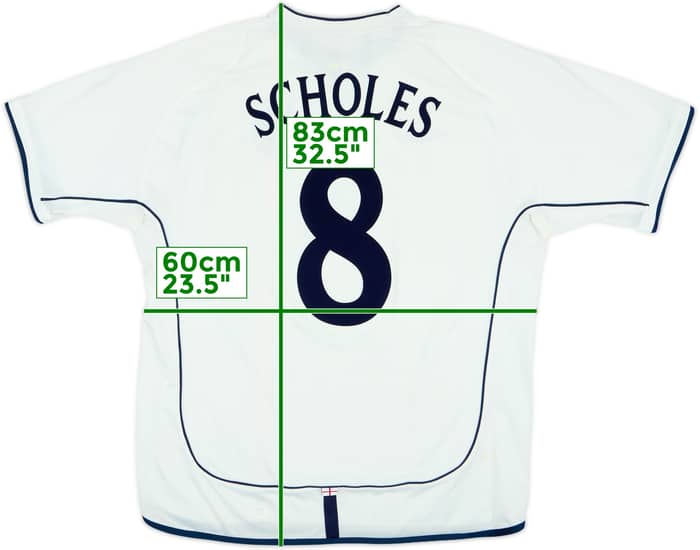 2001-03 England Home Shirt Scholes #8 - 6/10 - (XL)