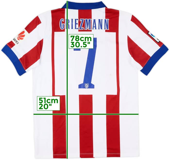 2014-15 Atletico Madrid Home Shirt Griezmann #7 - 5/10 - (M)