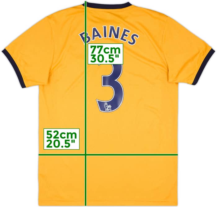 2011-12 Everton Away Shirt Baines #3 - 8/10 - (M)
