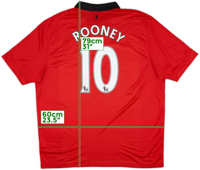 2013-14 Manchester United Home Shirt Rooney #10 - 5/10 - (XXL)