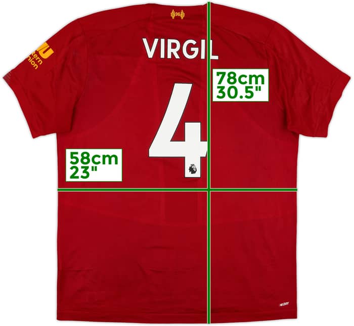 2019-20 Liverpool Home Shirt Virgil #4 - 5/10 - (XL)