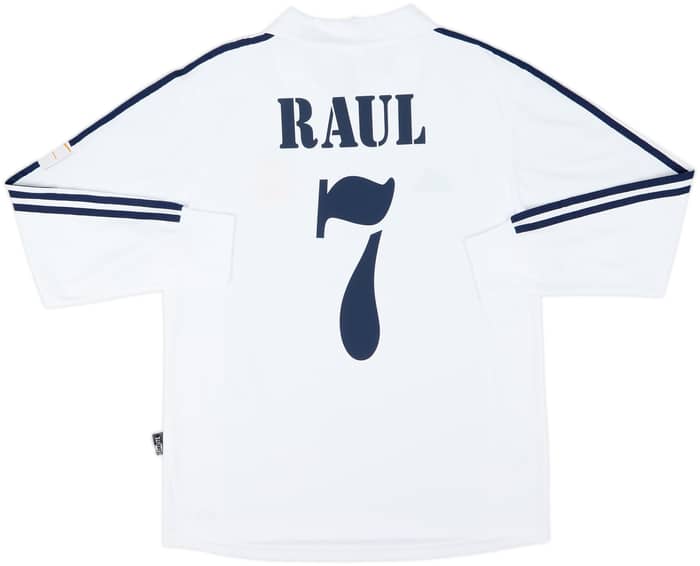 2001 Real Madrid Home L/S Shirt Raul #7 - 8/10 - (M)
