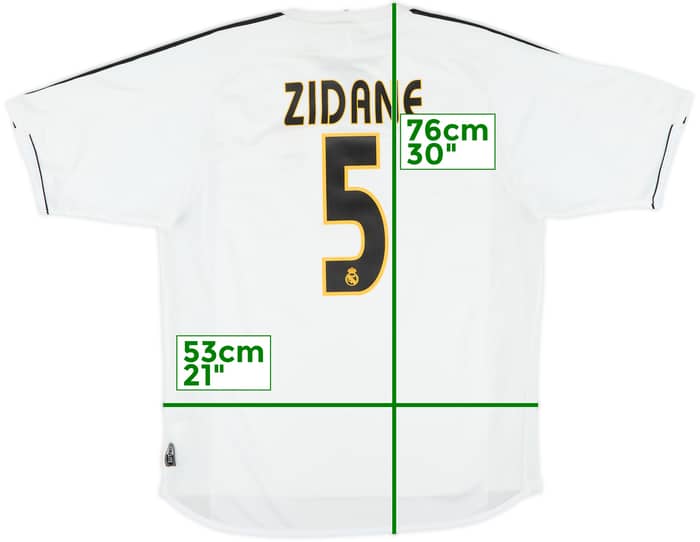 2003-04 Real Madrid Home Shirt Zidane #5 - 6/10 - (M)