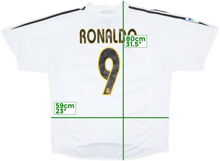 2004-05 Real Madrid Home Shirt Ronaldo #9 - 9/10 - (XL)