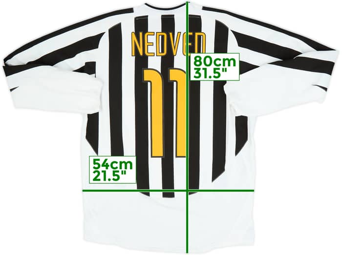 2003-04 Juventus Home L/S Shirt Nedved #11 - 6/10 - (L)