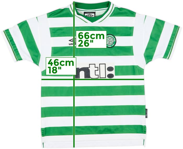 1999-01 Celtic Home Shirt #8 - 7/10 - (Y)