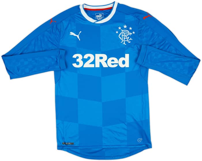 2016-18 Rangers Home L/S Shirt - 9/10 - (S)