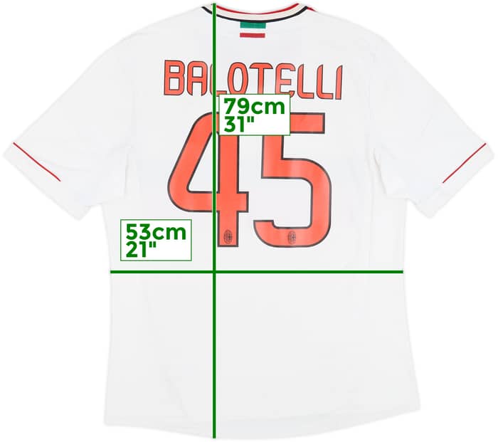 2012-13 AC Milan Away Shirt Balotelli #45 - 6/10 - (XL)
