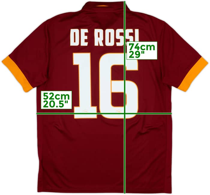 2014-15 Roma Home Shirt De Rossi #16 - 6/10 - (M)