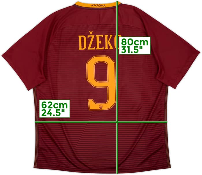 2016-17 Roma Home Shirt Dzeko #9 - 9/10 - (XXL)
