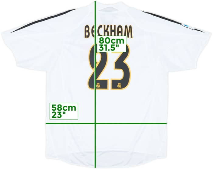2004-05 Real Madrid Home Shirt Beckham #23 - 8/10 - (L)