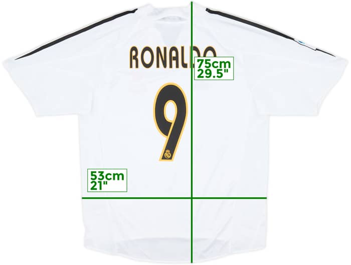 2004-05 Real Madrid Home Shirt Ronaldo #9 - 9/10 - (M)