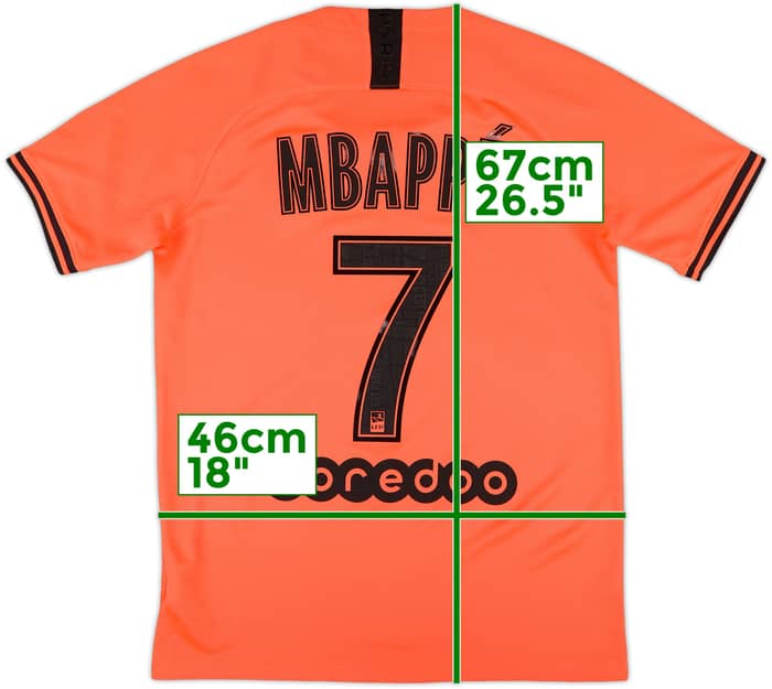 2019-20 Paris Saint-Germain Away Shirt Mbappe #7 - 10/10 - (XL.Boys)