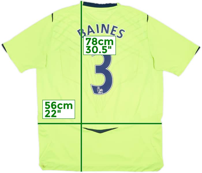 2008-09 Everton Third Shirt Baines #3 - 7/10 - (XL)