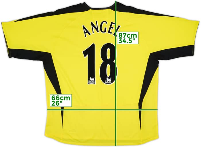 Camiseta de visitante del Aston Villa 2003-04 Angel #18 - 9/10 - (XXL)