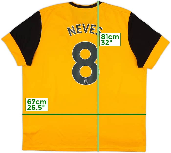 2020-21 Wolves Home Shirt Neves #8 - 6/10 - (XXL)