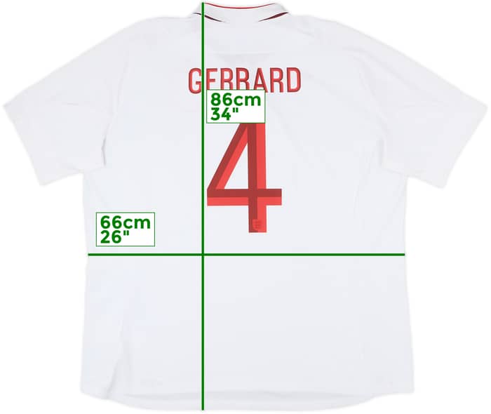 2012-13 England Home Shirt Gerrard #4 - 8/10 - (3XL)