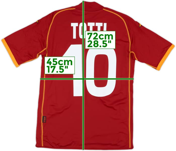 2008-09 Roma Home Shirt Totti #10 (XS)
