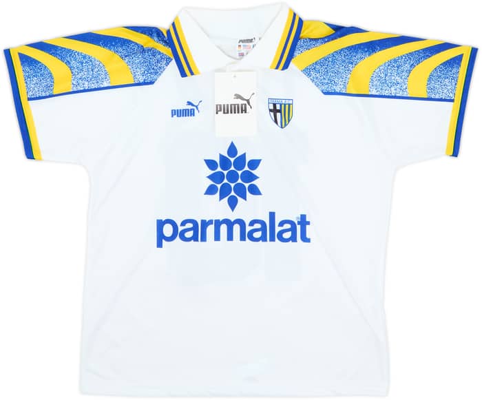 Camiseta básica de local del Parma 1995-97 Zola #10 (XL Niños)