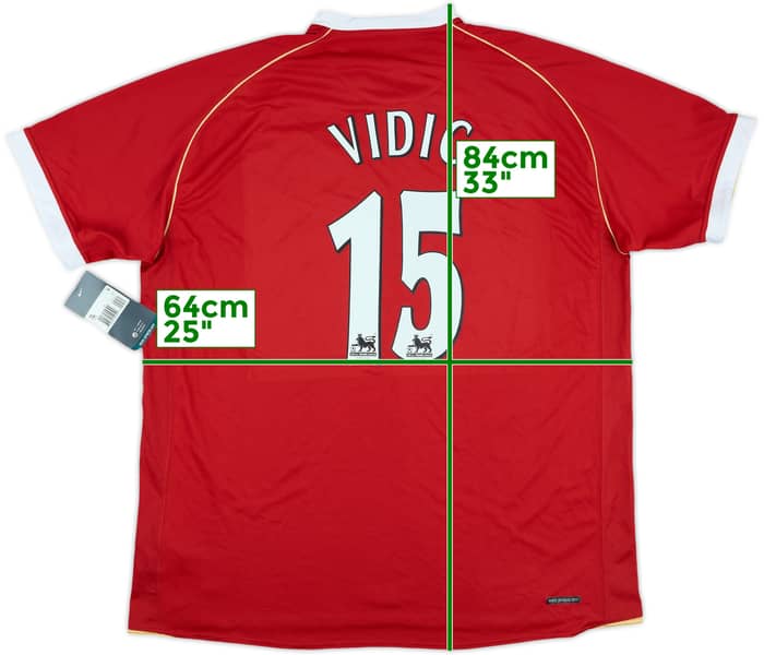 2006-07 Manchester United Home Shirt Vidic #15 (XXL)