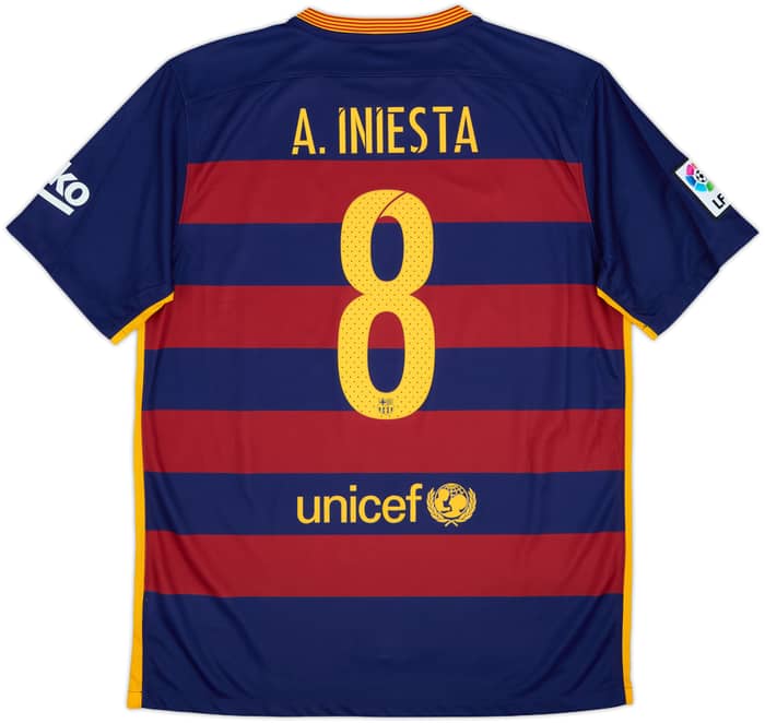2015-16 Barcelona Home Shirt A.Iniesta #8 (L)