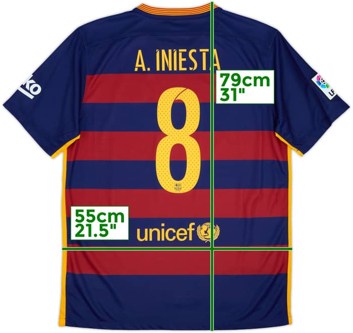 2015-16 Barcelona Home Shirt A.Iniesta #8 (L)