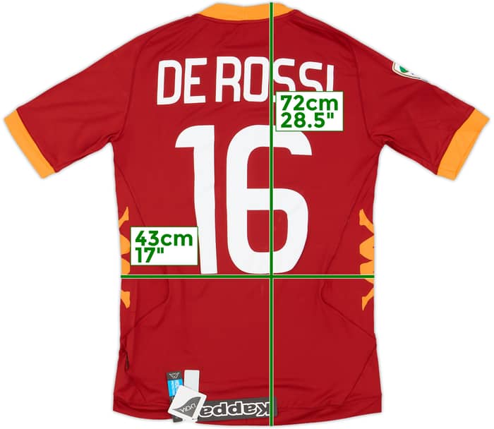 2011-12 Roma Home Shirt De Rossi #16 (S)