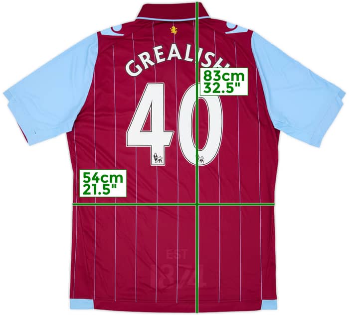 2014-15 Aston Villa Home Shirt Grealish #40 (XL)