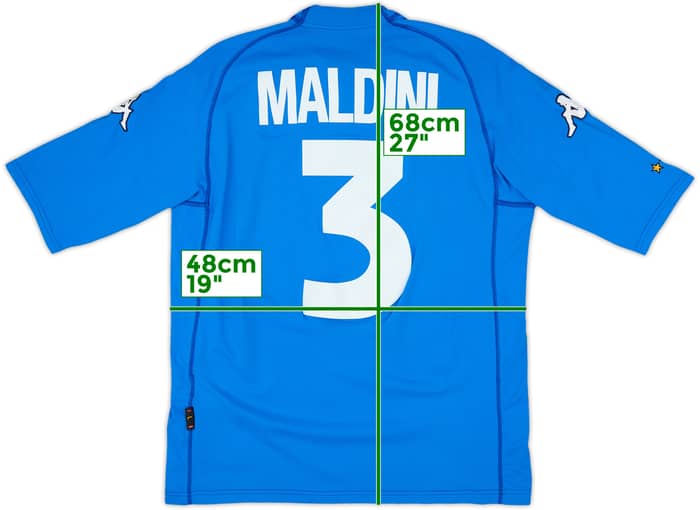 2002 Italy Home Shirt Maldini #3 (L)