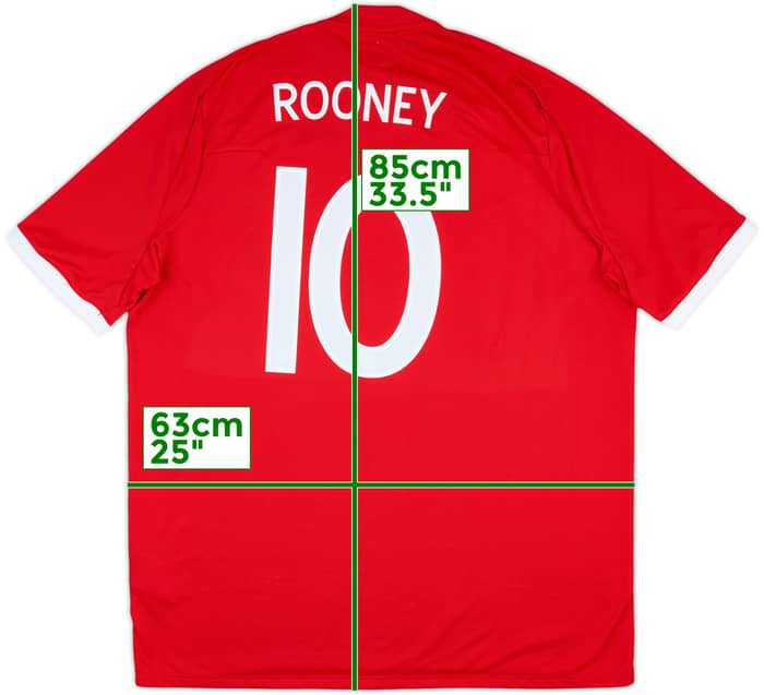 2010-11 England Away Shirt Rooney #10 (XXL)