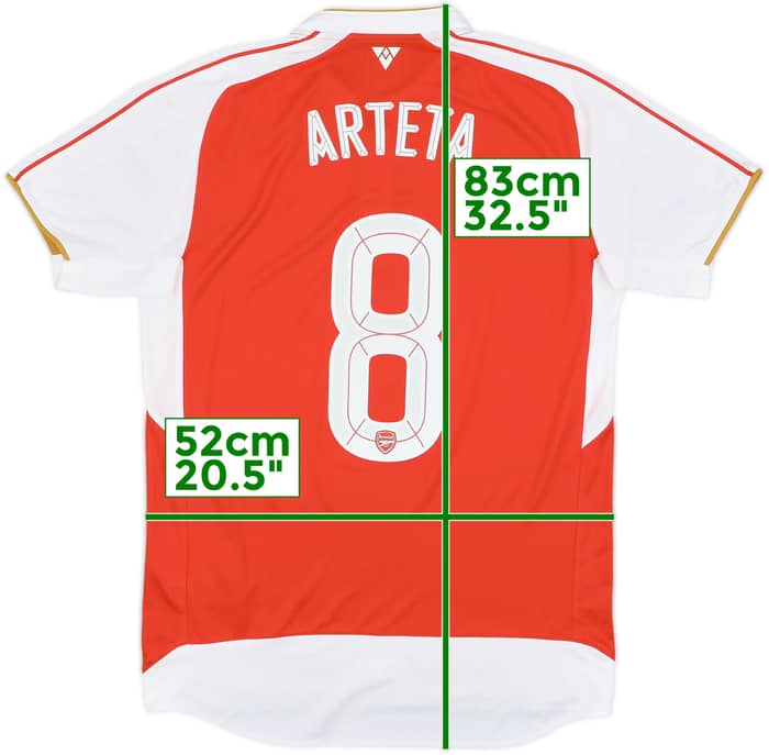 2015-16 Arsenal Home Shirt Arteta #8 (M)