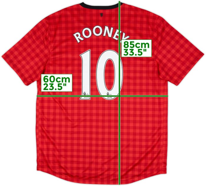 2012-13 Manchester United Home Shirt Rooney #10 (XL)