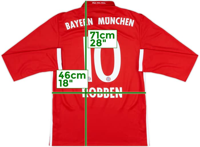 2016-17 Bayern Munich Home L/S Shirt Robben #10 - 10/10 - (S)