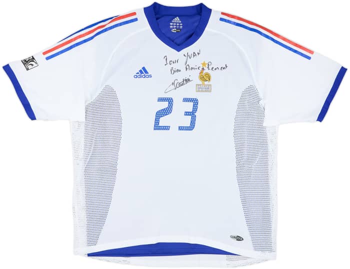 2003 France Player Issue Confederations Cup Signed Away Shirt J.Santini #23 - 8/10 - (XL)