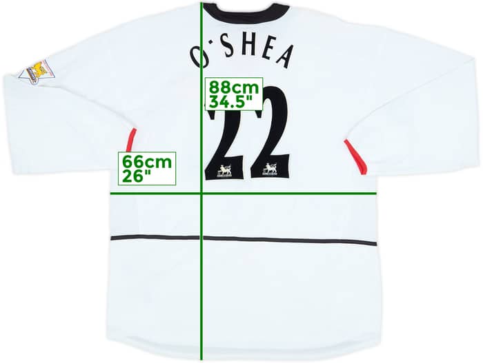 2002-03 Manchester United Away L/S Shirt O'Shea #22 - 7/10 - (XXL)