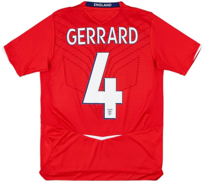 2008-10 England Away Shirt Gerrard #4 - 8/10 - (XL.Boys)