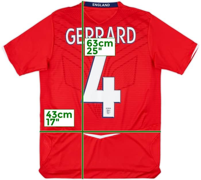 2008-10 England Away Shirt Gerrard #4 - 8/10 - (XL.Boys)
