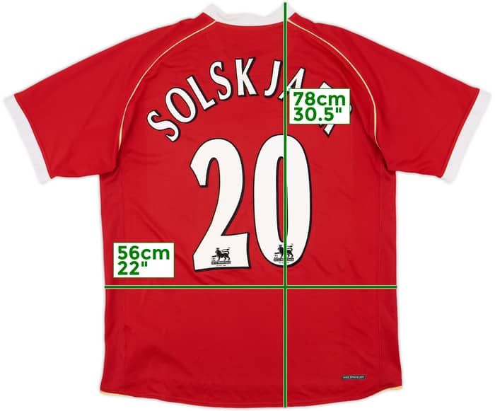 2006-07 Manchester United Home Shirt Solskjaer #20 - 5/10 - (L)