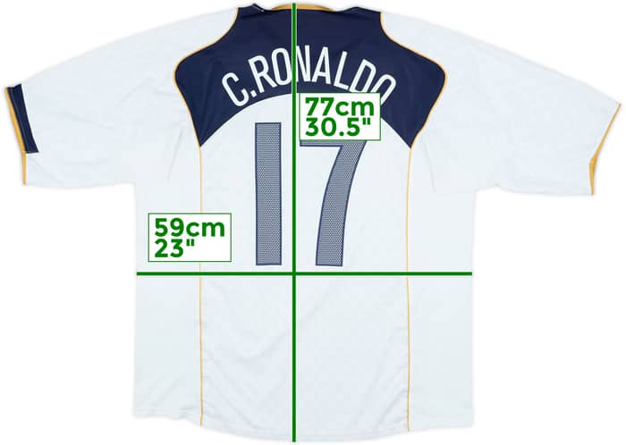 Camiseta de visitante de Portugal 2004-06 C.Ronaldo #17 - 6/10 - (XL)