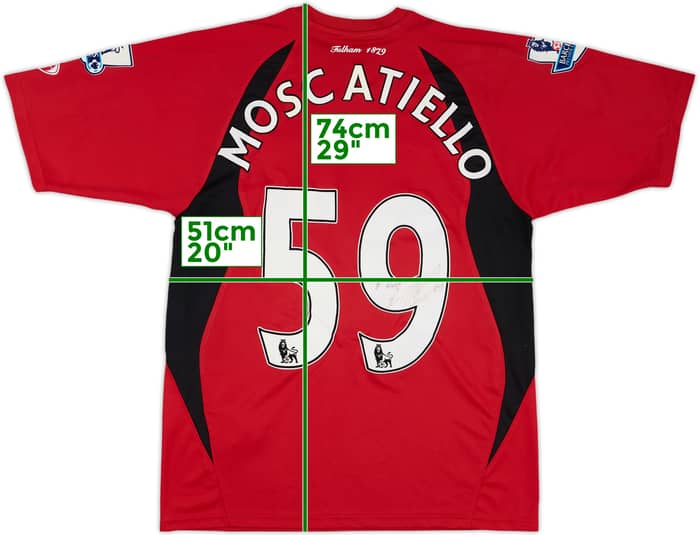 2009-10 Fulham Match Issue Signed Away Shirt Moscatiello #59