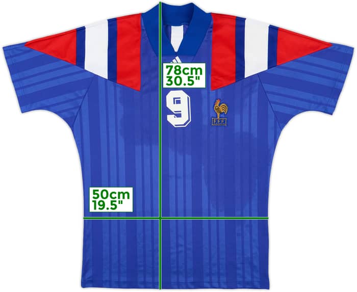 1992-94 France Home Shirt Papin #9 - 4/10 - (M/L)