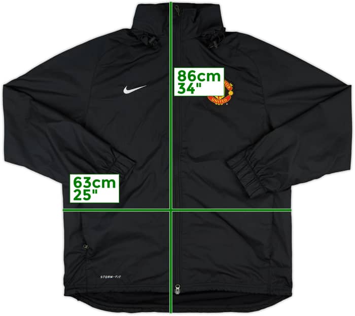 2011-12 Manchester United Nike Hooded Rain Jacket - 8/10 - (L)