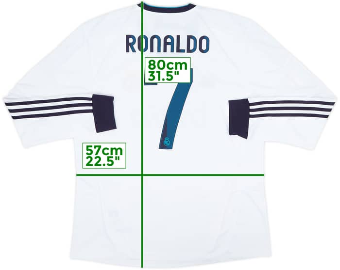 Camiseta de local de manga larga del Real Madrid 2012-13 Ronaldo #7 (XL)