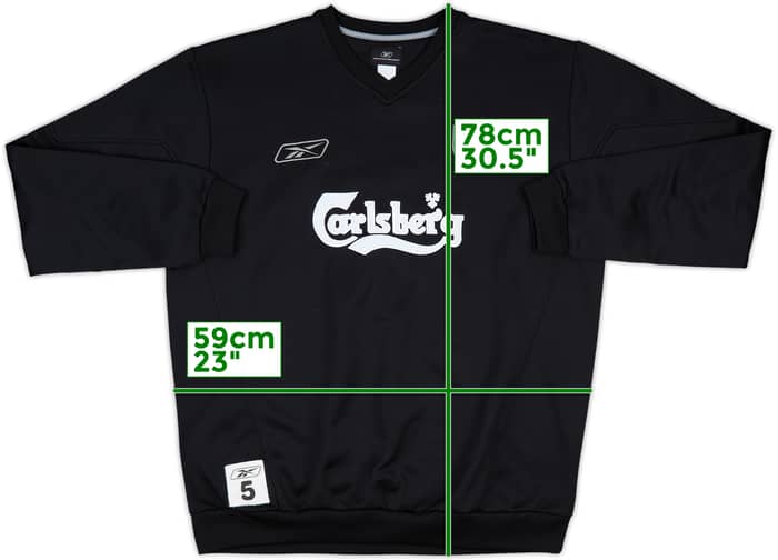 2003-04 Liverpool Reebok Player Issue Sweat Top #5 (Baros) - 8/10 - (XL)