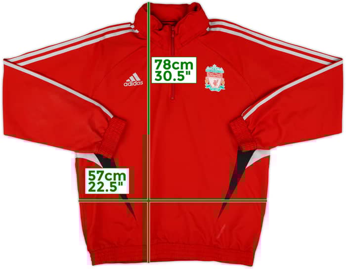 2008-09 Liverpool adidas 1/4 Zip Hooded Drill Top - 8/10 - (XL)
