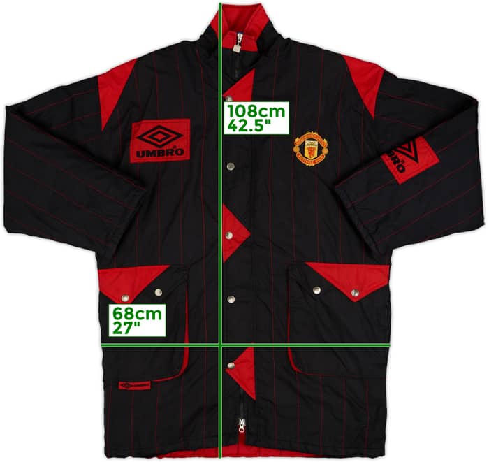 1992-93 Manchester United Umbro Padded Bench Coat - 10/10 - (XL)