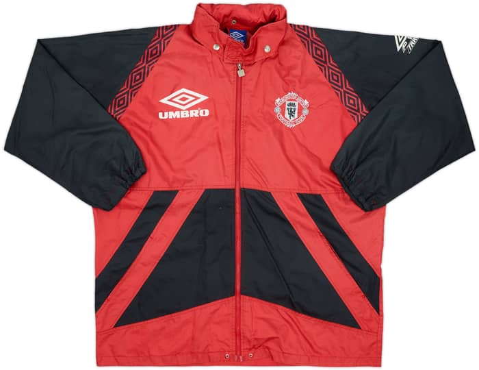 1996-97 Manchester United Umbro Hooded Track Jacket - 8/10 - (L)