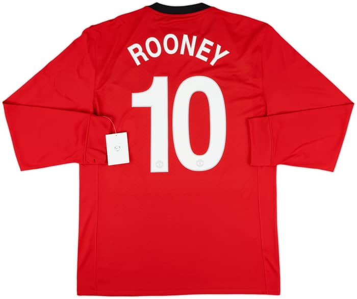 2009-10 Manchester United Player Issue Home L/S Shirt Rooney #10 (XL)