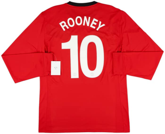 2009-10 Manchester United Player Issue Home L/S Shirt Rooney #10 (XL)