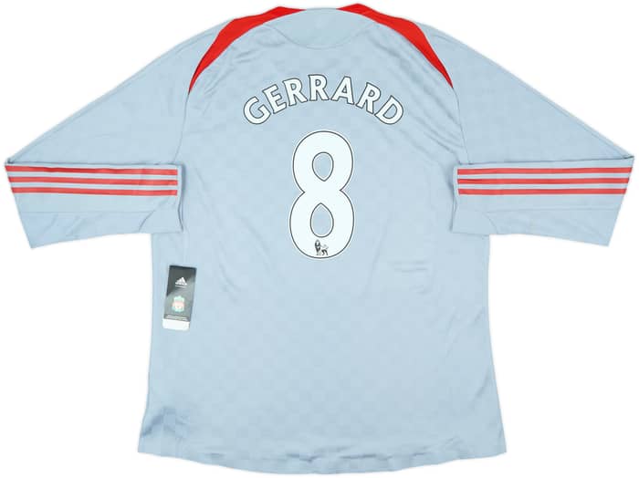 2008-09 Liverpool Player Issue Away L/S Shirt Gerrard #8 (XXL)